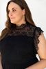 Picture of PLUS SIZE LACE BODICE PLEATED DRESS